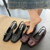 French retro square head thick heel Mary Jane shoes girl 2025 new summer versatile fairy style bag head large size sandals