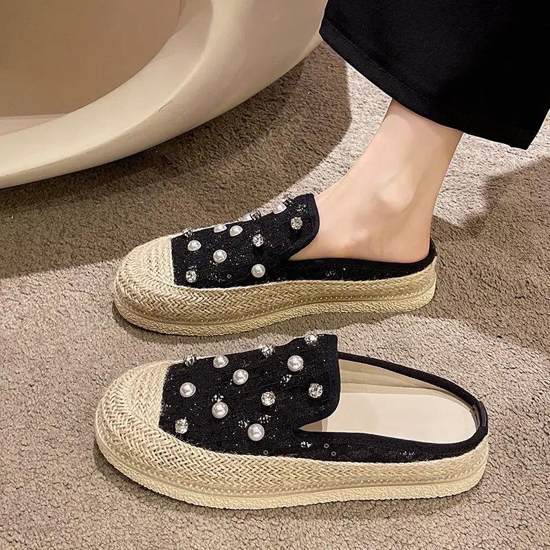 Mode Lässige Pantoletten Gummi-Sandalen Mules Schuhe für Damen Elegant und Modisch Im Angebot Hohe Qualität Damen-Hausschuhe Normales Angebot