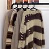 Winter Striped Crewneck Sweater Couple Knit Top Loose Fit Teen Casual Streetwear