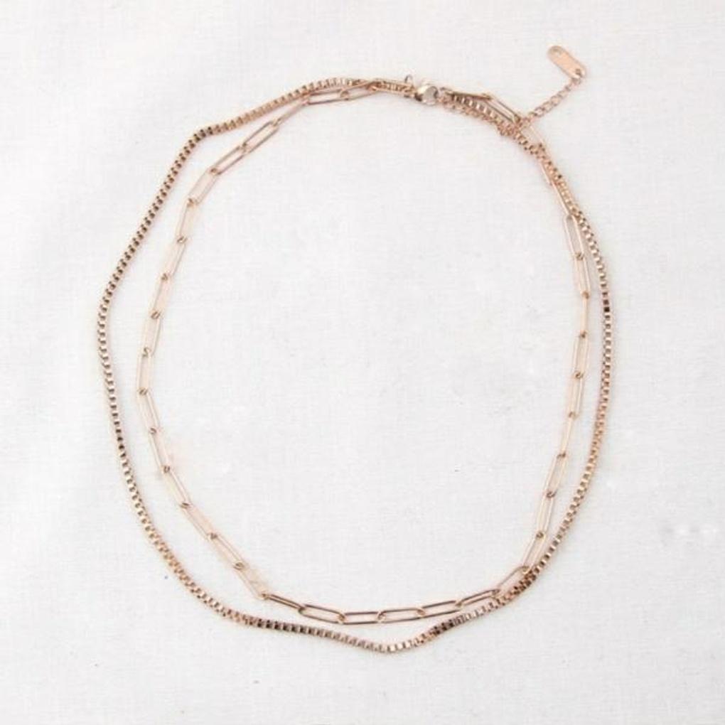 Atria Chain Two-Row Surgical Steel Necklace SHASNSC0001