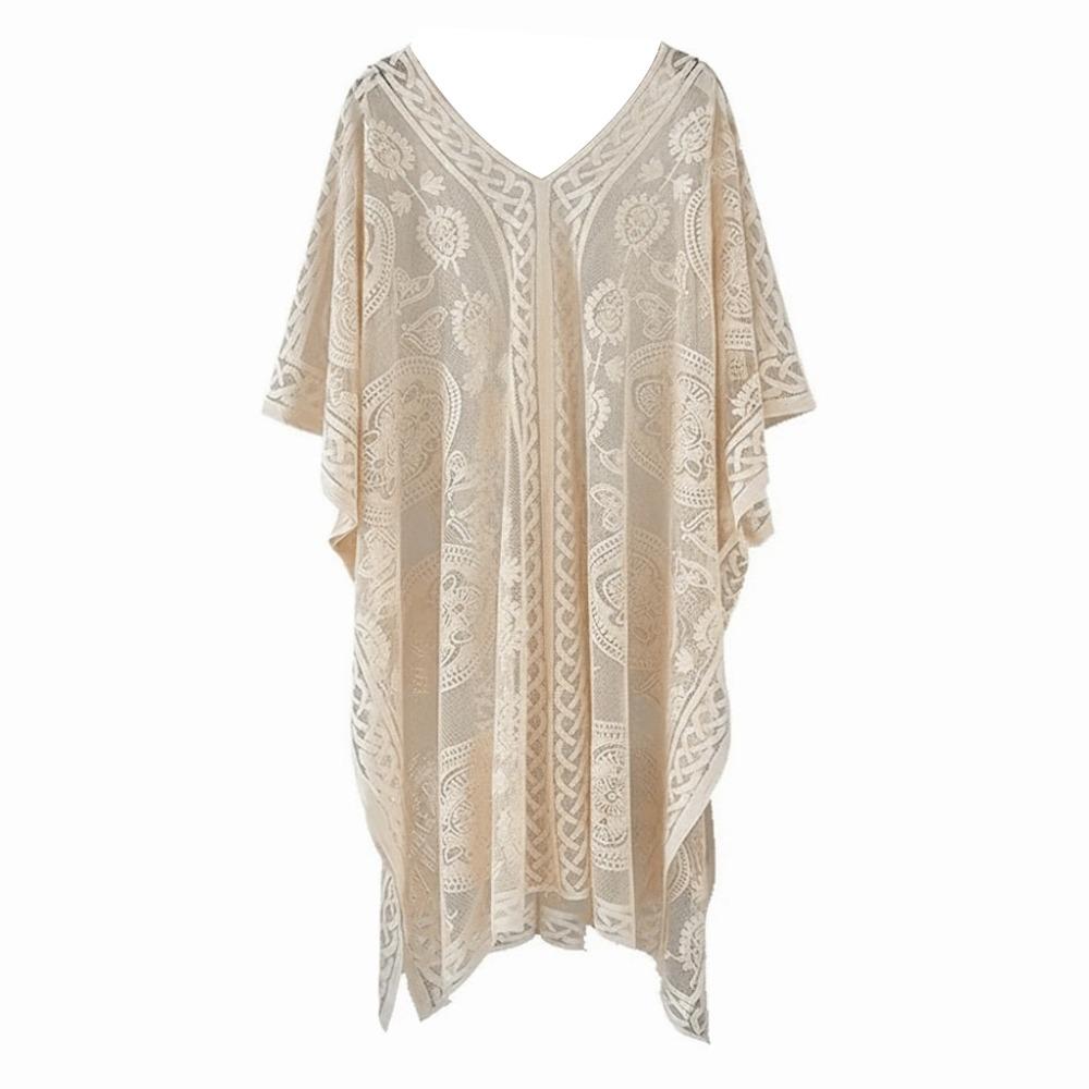 Hollow Out Beach Cover Up Lace Mesh Bikini Cover Up Fashion Swimsuit Cover Up For Women