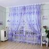 Printed Tulip Window Screen Polyester Sheer Curtains Fashion Drape Curtain  For Living Room