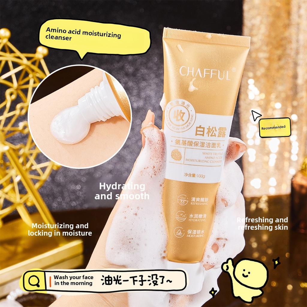 Chafful Aminosäure Feuchtigkeitsspendender Reiniger Weicher Schaum Hydratisierende Gesichtswäsche für Sanfte Tiefenreinigung