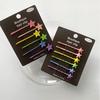 6Pcs Girl Hairpins Baking Paint Process No Peeling Stable Grip Metal Clip Base Hair Pins Star Heart Bowknot Decor Candy Color Hair Clips