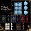 Flocked Christmas Ornament Balls 6 Pack, 2.4 Inch Velvet Decorations for Christmas Tree, Holiday Party Supplies