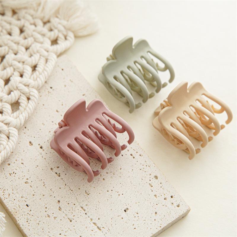 Matte Surface Earth Tone Hair Grip Minimalist Solid Color Multi Claws Design Professional Non Slip Holding Styling Fixer