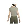 Nike Round Neck Solid Color Moisture Wicking Comfortable Short Sleeve Cropped Top Women Tops Light-Army FN2805-320