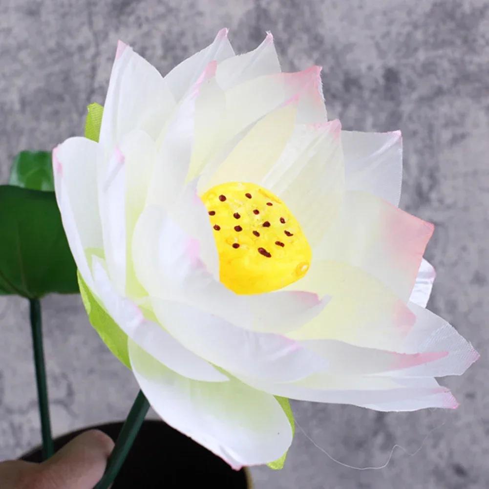 Artificial Flower 1pcs Arrangement Decoration Fake For Wedding Garden Home Lotus Party Plastic Simulation Stalks