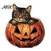 Textured Wood Craft Ornaments Halloween Wooden Ornaments, Distressed Pumpkin/Cat Decorations, Desktop & Wall Premium Solid Art Decors for Autumn
