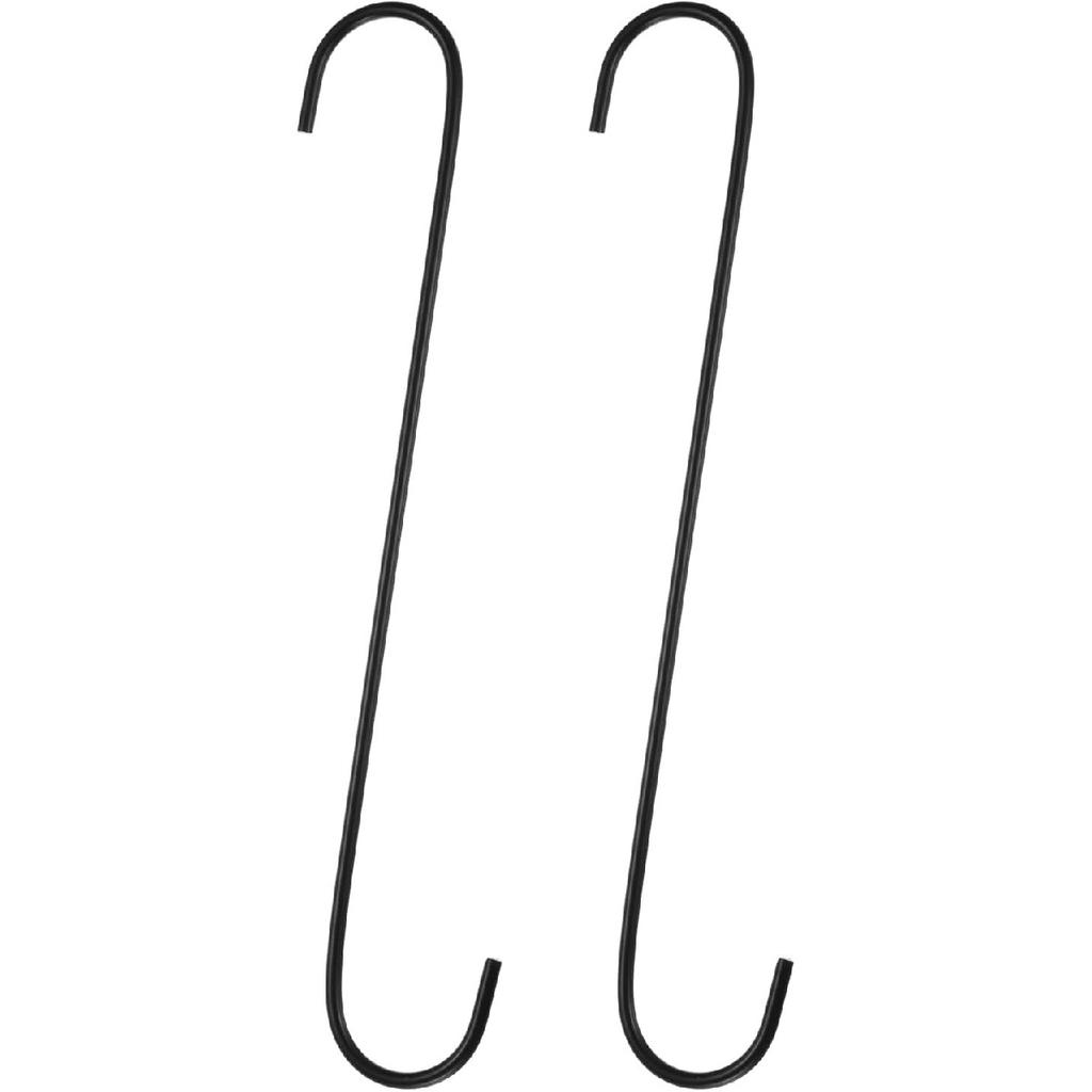 HARFINGTON 2pcs Long S Hooks 12 Inch Extra Long Metal S-Shaped Hanging Hooks High Manganese Steel S Hanger Storage Organizing Tool for Kitchen Garden