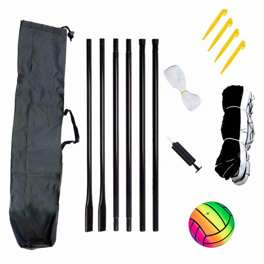 Beach Volleyball Net Football Net Badminton Net with Stand Package Bag for Backyard Outdoor Portable