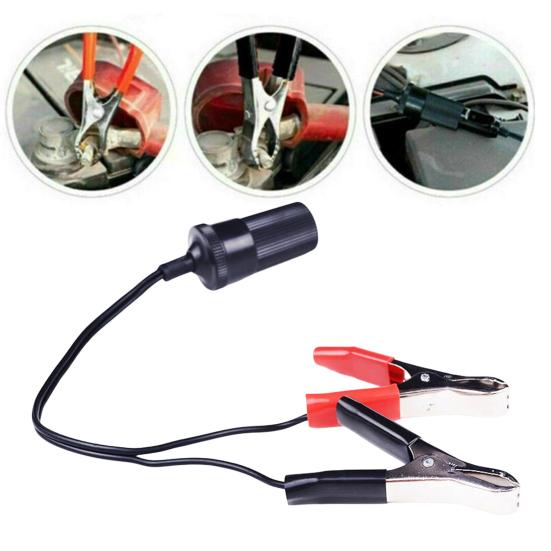 Yousheng 12V Car Charger Battery Terminal Clamp Clip Extension Cord Smoke Igniter Adapter Cable for Truck Trailer Motorcycle Outdoor Power Source