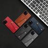 Vintage Leather Card Holder Phone Case for iPhone 12 ProMax,12 Pro Card Pockets Dual Snap Buttons Flip Wallet Shell