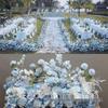 Large Silk Eucalyptus Flower Table Runner for Wedding Decor