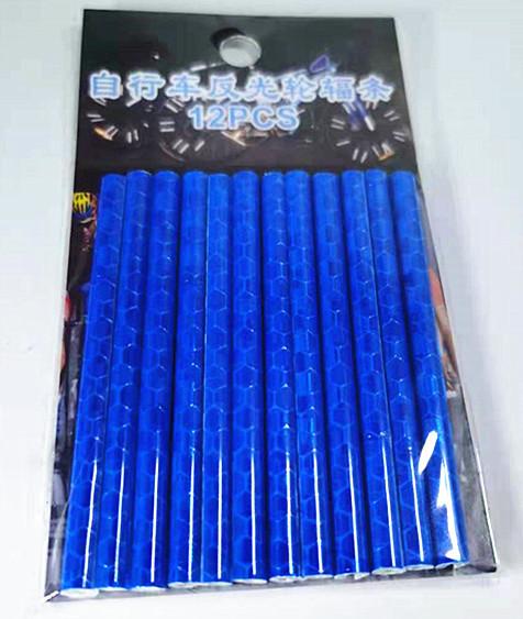 12pcs Bicycle Reflective Wheel Stickers Safety Reflective Strips for Mountain Bike Spokes Durable and Easy to Install One Size синий