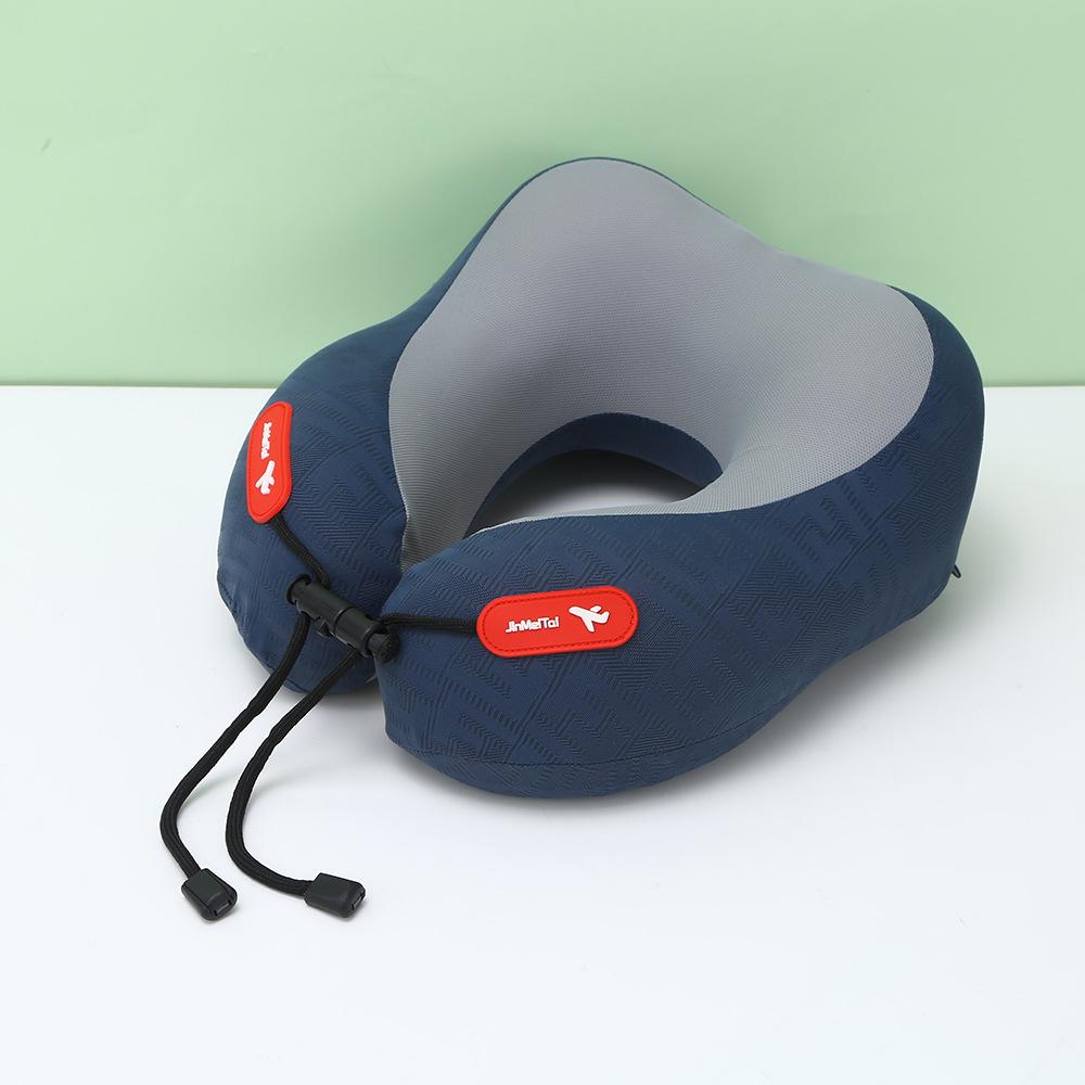 U-Shaped Memory Foam Neck Support Pillow for Office and Travel 26x22cm U-Shaped Pillow темно-синий