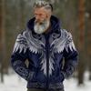 Men's 3D Print Flannel Hooded Zipper Cardigan: Winter Warm Fashion Sweatshirt