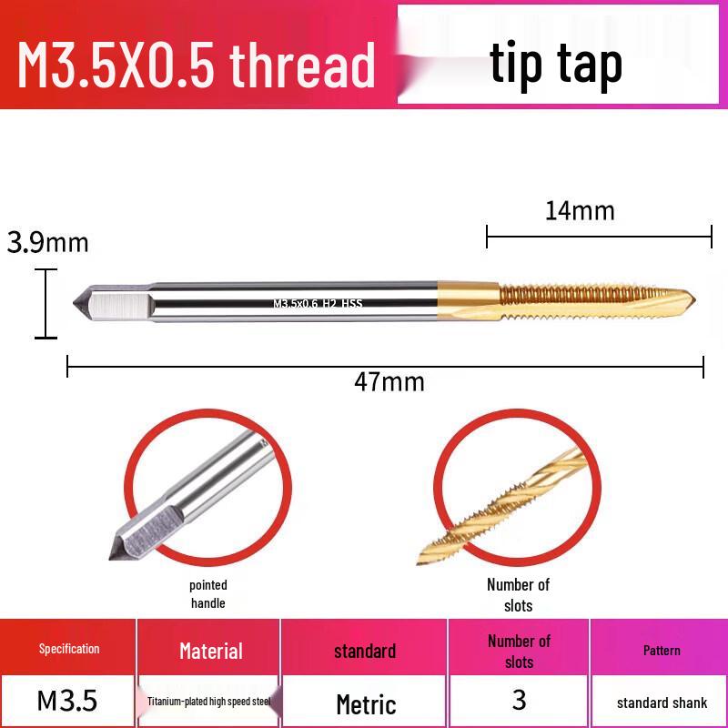 

M3.5x0.6 Titanium Spiral Tap Drill Bit