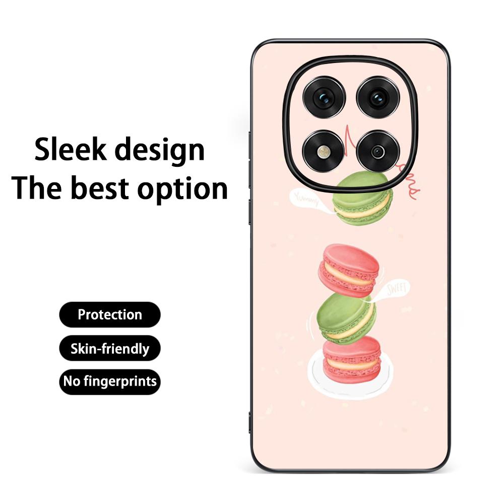 Macaron Cute Pink Girl Pattern Phone Case For Redmi Note 14 13 12 11 Pro Plus S 5G 14C A3 Soft Black Phone Cover