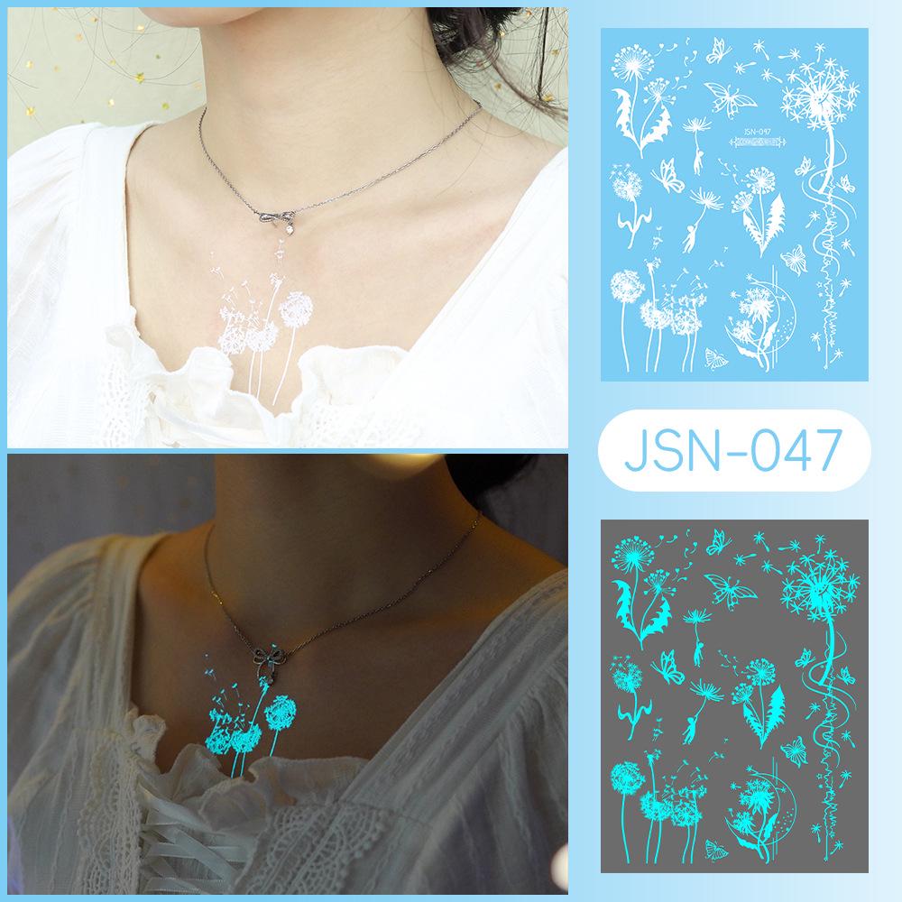 Adesivi Tatuaggio Ricaron 2024 Henné Luminoso & Farfalla Bianca per Viso & Braccio