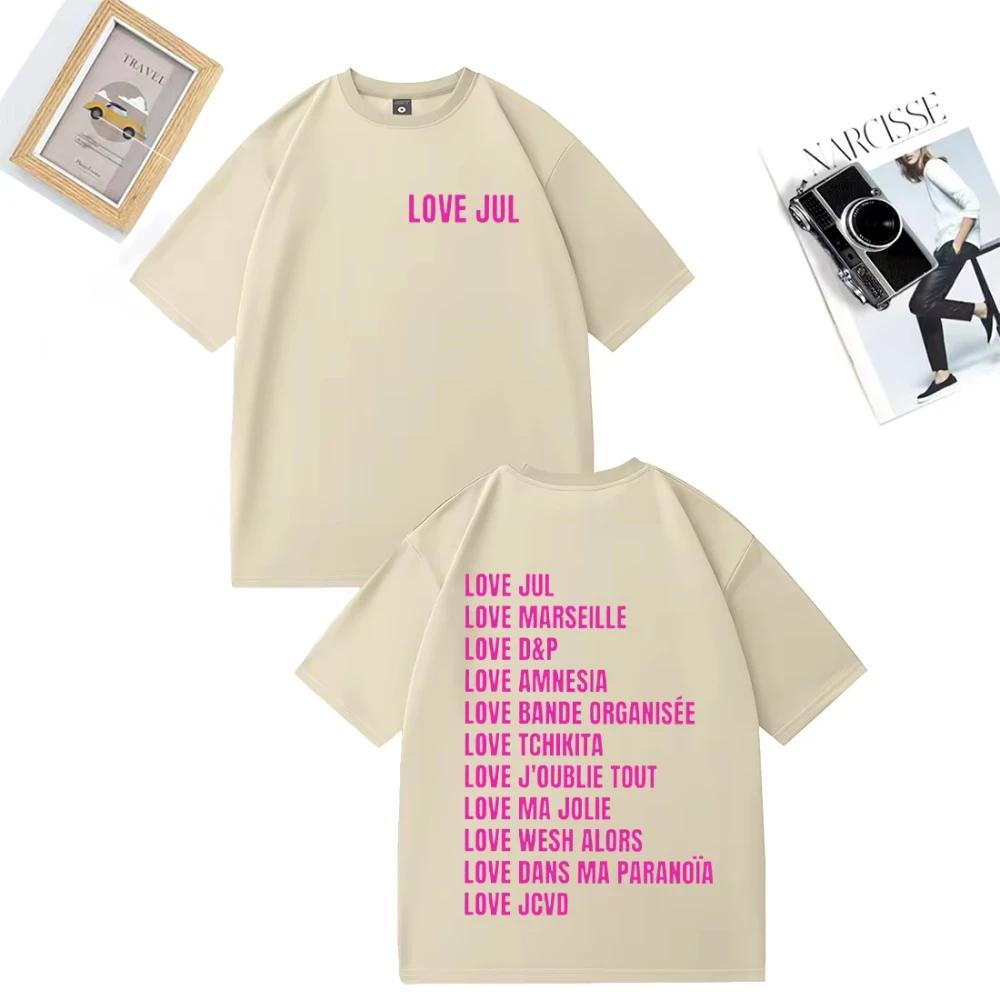 Love Jul TShirt Marseille Rap Fan Gift Unisex Womens Street Hip Hop Fashion Oversized TShirt Vintage Cotton Short Sleeve Clothes