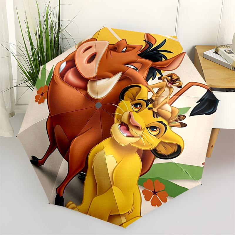

1 Auto Open Simba Pumbaa Themed Colorful 8-rib Portable Umbrella for Men and Women, A Compact Commuting Companion Suitable for Daily Dri