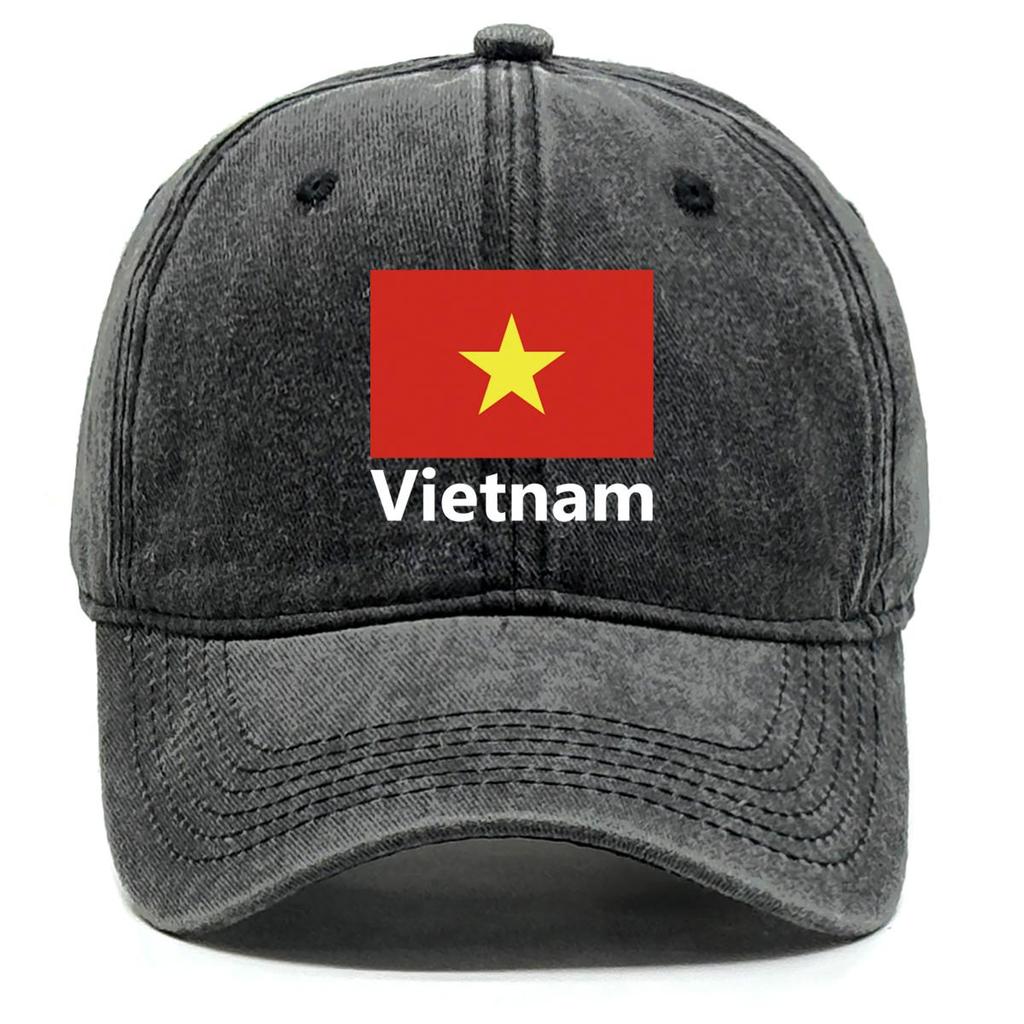 Flag of Vietnam Print Snapback Baseball Hat, Patriotic Dad Hat Hip Hop Adjustable Strap Sporting Raw Brim Adjustable Baseball Cap