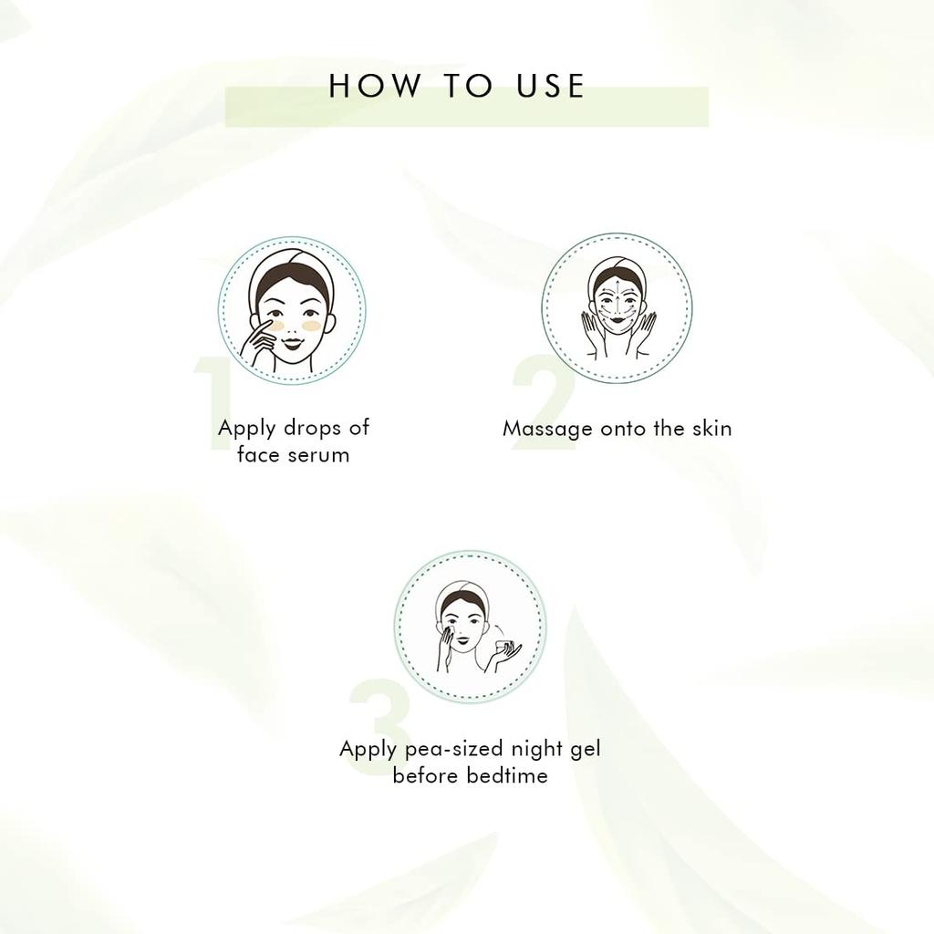 MCaffeine Green Tea Night Hydratační rutina | Vitamín C | Odstraňování nečistot, hydratace | Sérum na obličej, noční gel | Celá kůže | Bez parabenů a SLS