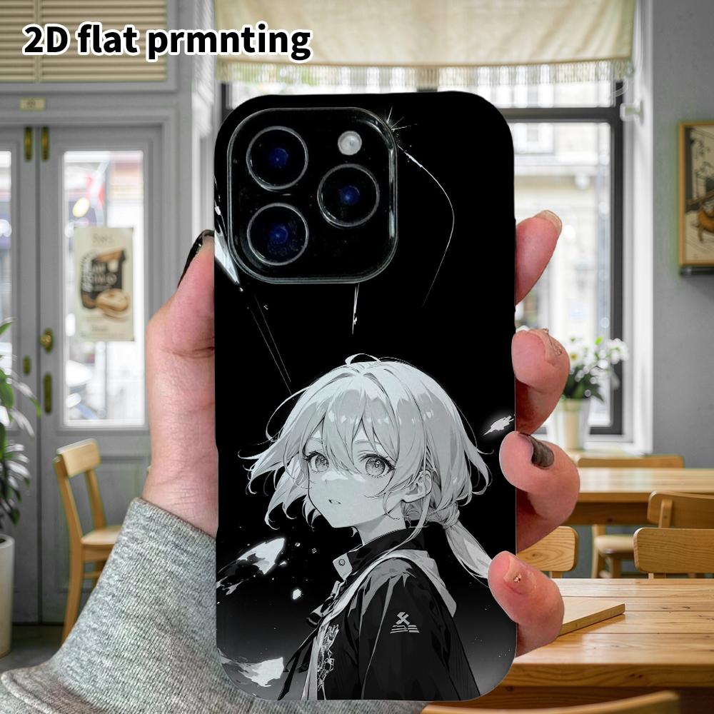 Phone Case: 2D flat, suitable for iPhone 18 17 16 15 14 13 12 Pro, anime girl, perfect Christmas and Halloween holiday gift