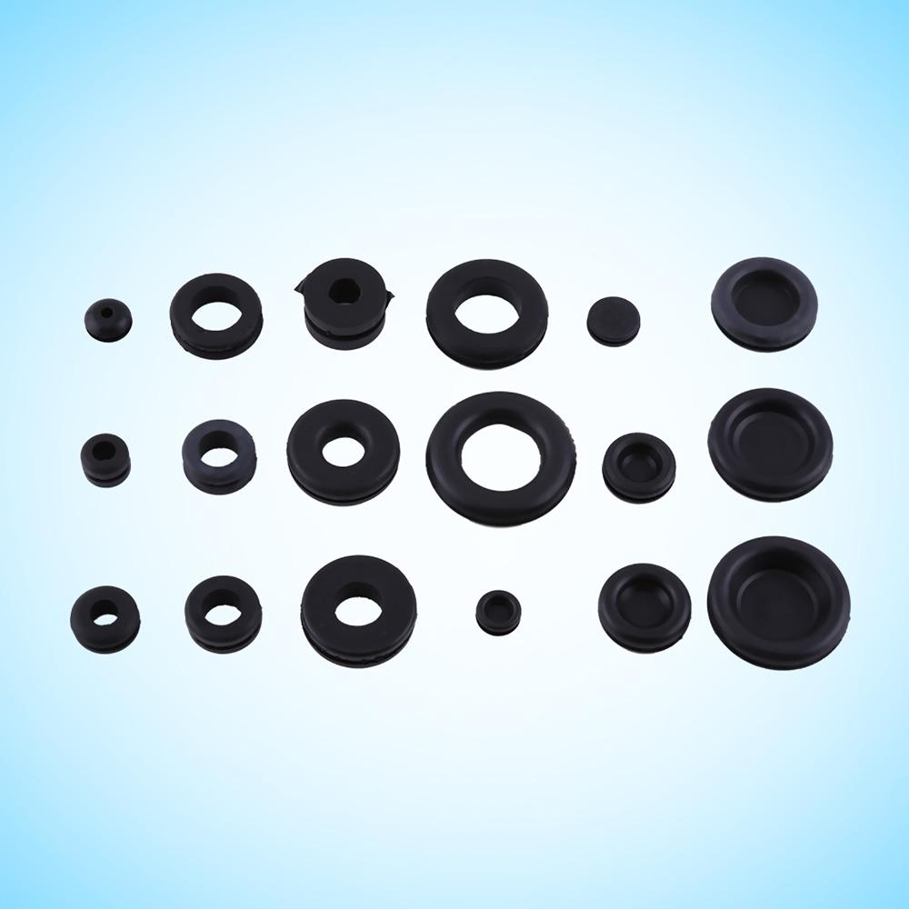 125 pcs 18 Sizes Rubber Grommet Kit Hollow Closed Wire Grommets Firewall Grommet