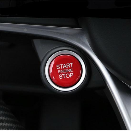 Red Engine Start Stop Switch Button Trim For Alfa Romeo Giulia Stelvio 2017-