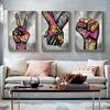 Graffiti Wall Art Finger Fist Canvas Painting Abstract Poster Street Pop Art Canvas Print Wall Pictures for Living Room Decor NO Frame