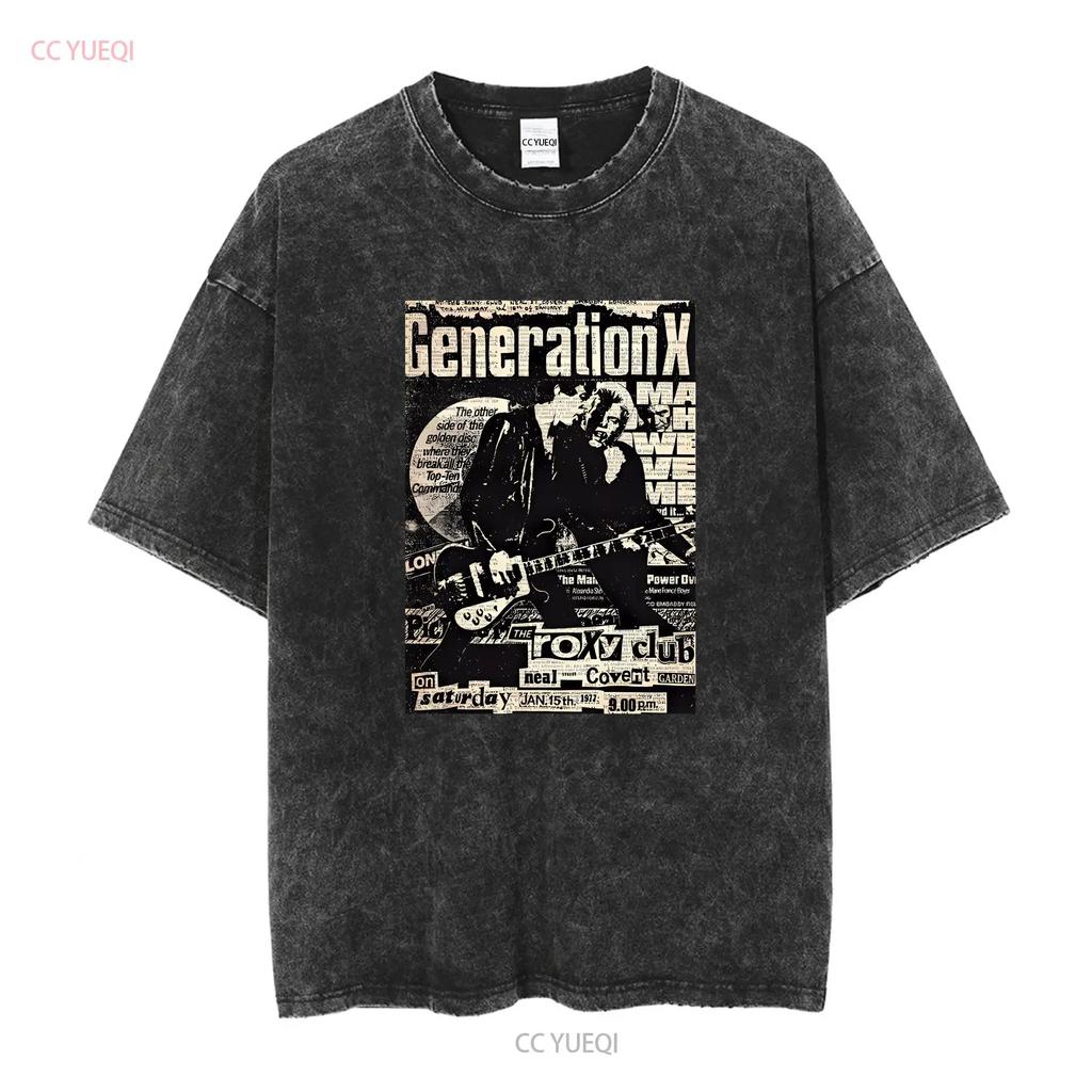 The generation x t shirt punk rock 70s TE5413 vintage Washed Slightly streetwear Versatile Unisex Comfortable Soft Stretched