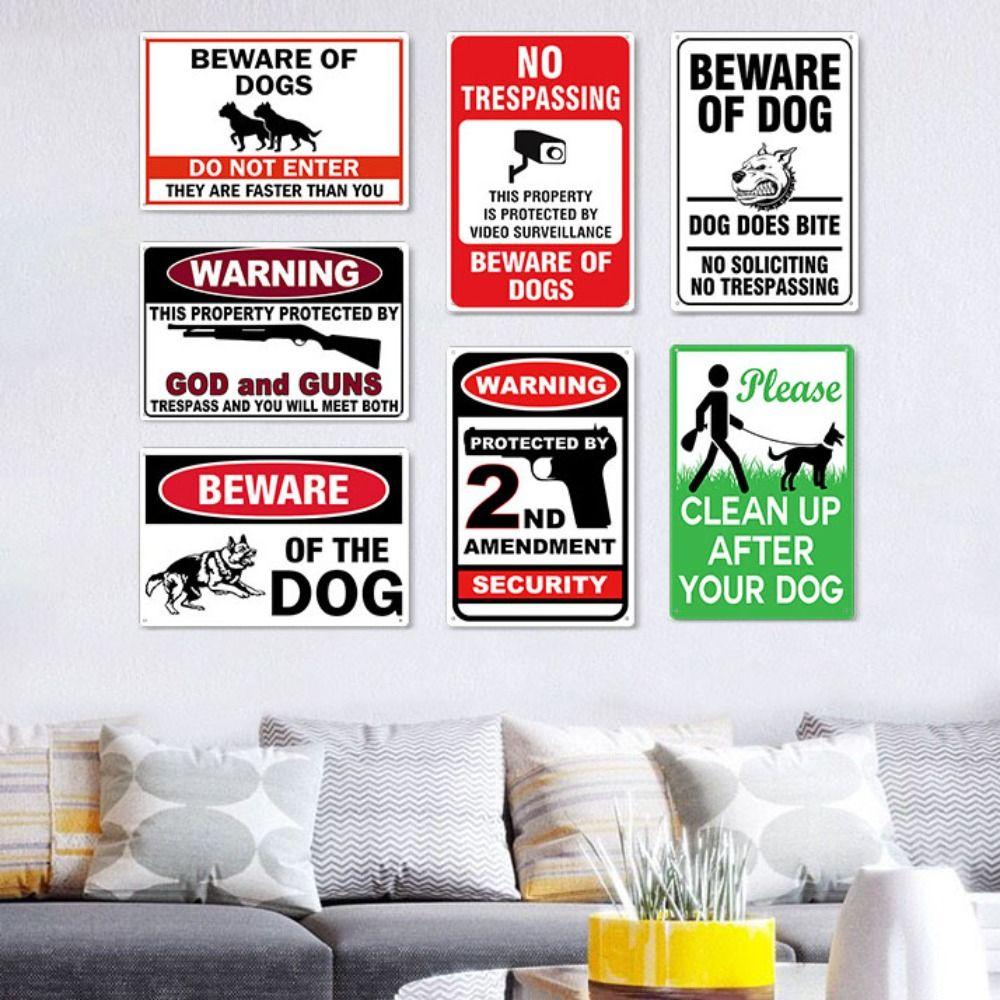 

Varnish Printing Animal Warning Sign Various Styles Wall Painting Vintage Tinplate Painting Studio