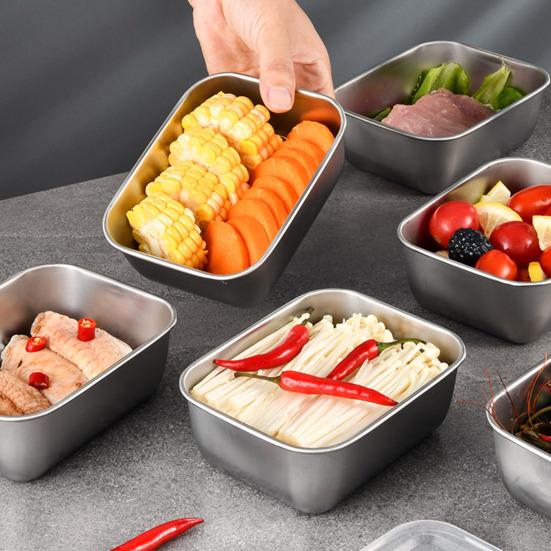 Matlåda Rostfritt Stål Läckagesäker Matbehållare Rostskyddad Mikrovågsugnssäker Stapelbar Snacksbox Måltidsförberedelsebehållare