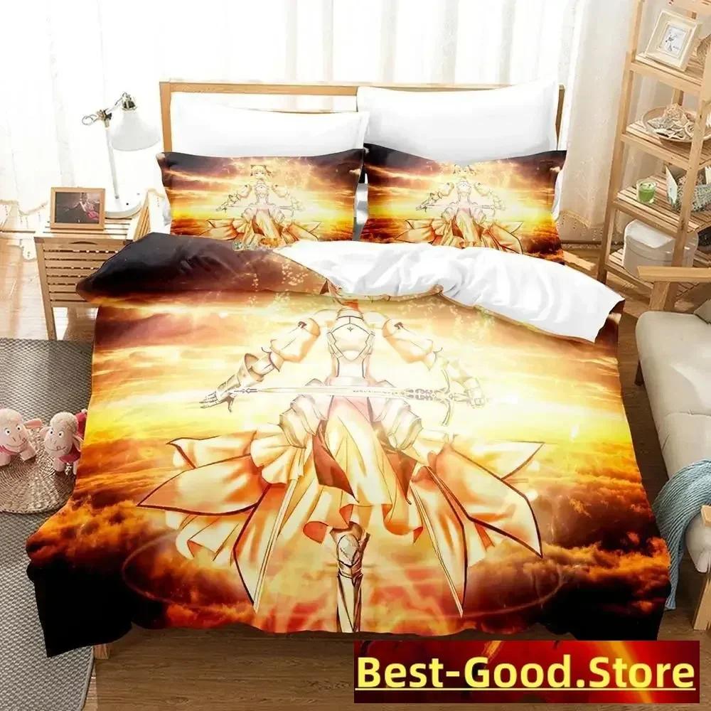 3D Print Anime FateStay Night Unlimited Blade Works Bed Set Duvet Cover Pillowcase Bedding Set Bed Linen Sheet Quilt Cover Full