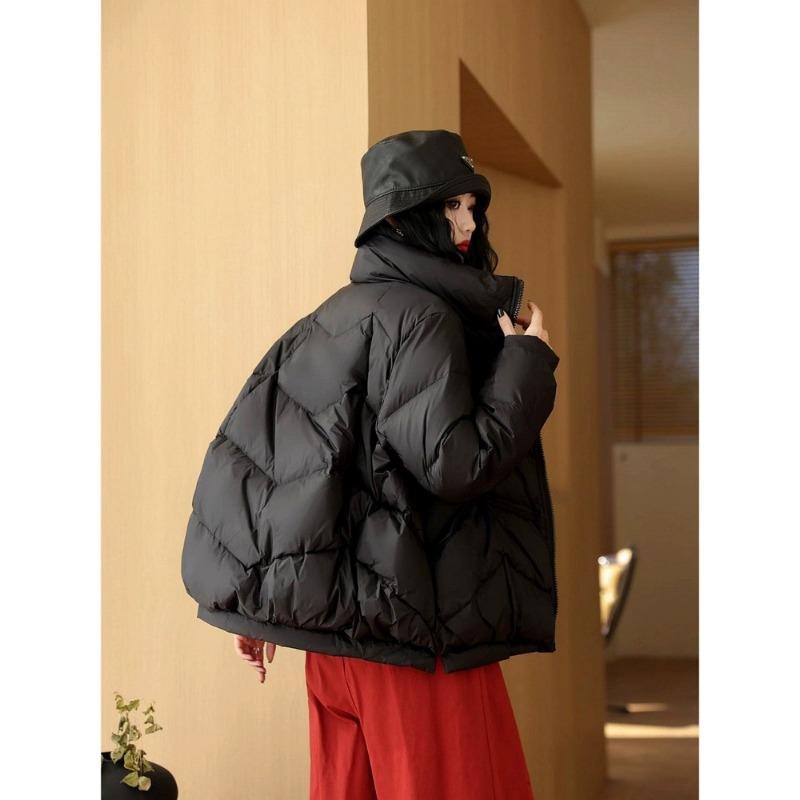 Spring down jacket women's loose and thin stand-up collar short warm white duck down jacket spring new