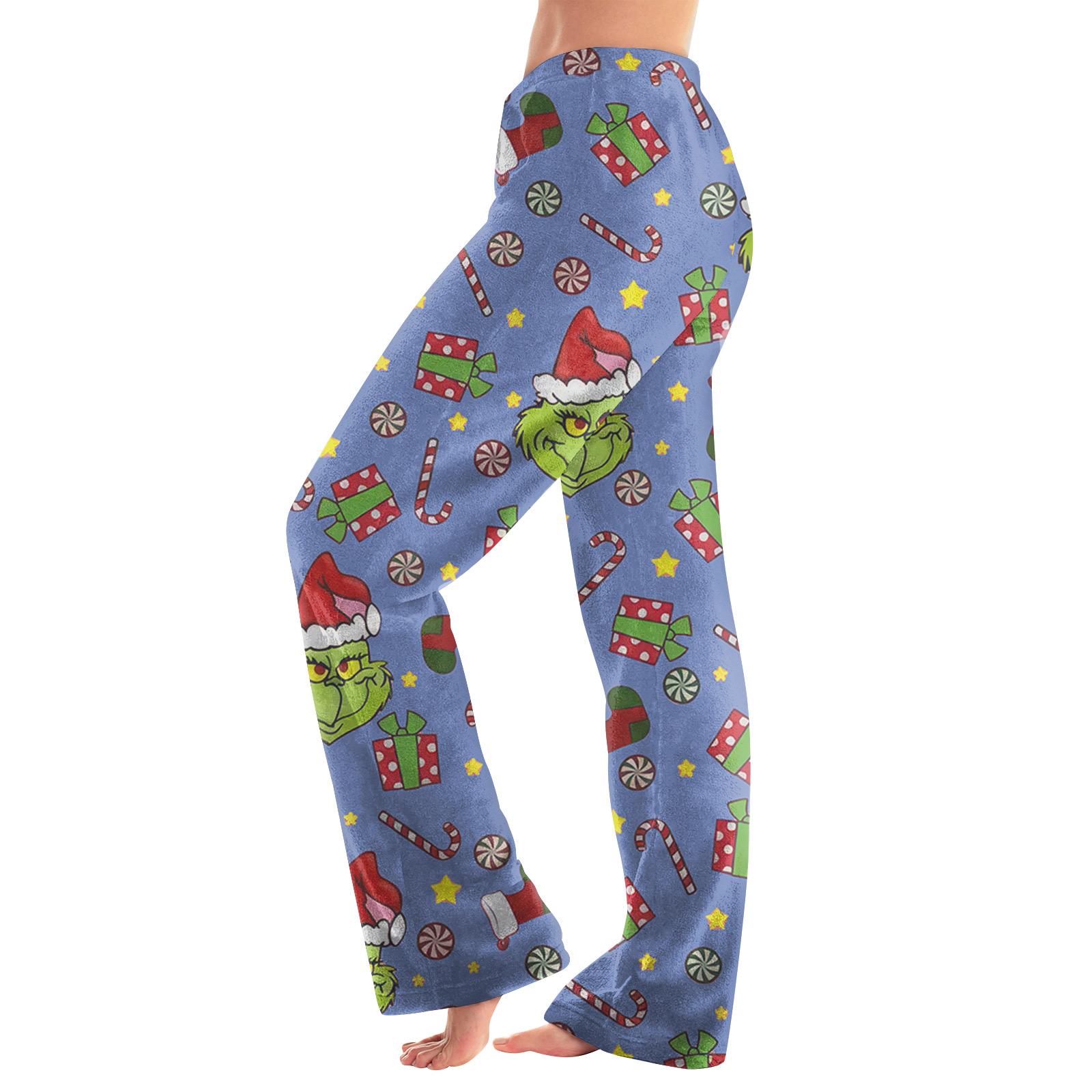 

Women Winter Print Pants Full Length Long Trousers Sports Pants L синий