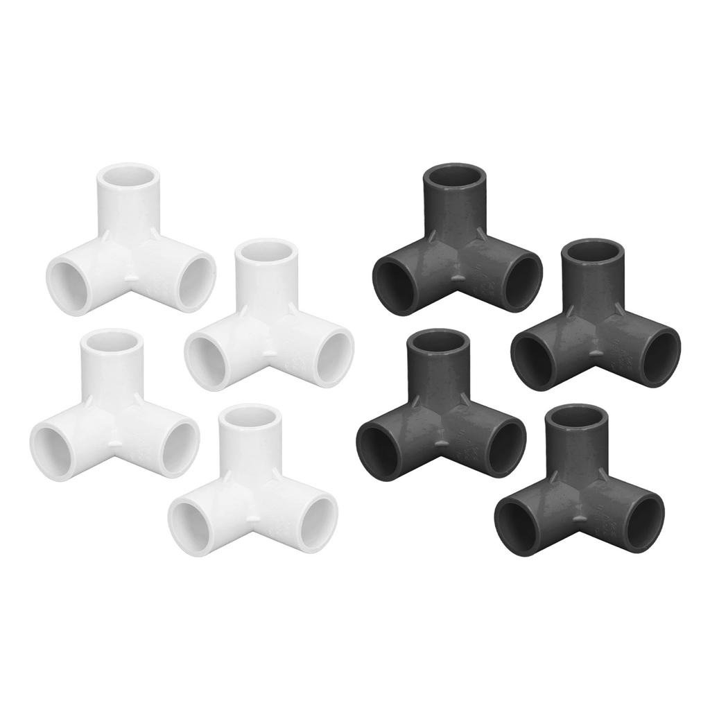 10pcs 3 Way Pipe Fittings PVC Plastic Right Angle Tee Corner Connector 20mm Inner Diameter PVC Elbow Fittings PVC Pipe Connector
