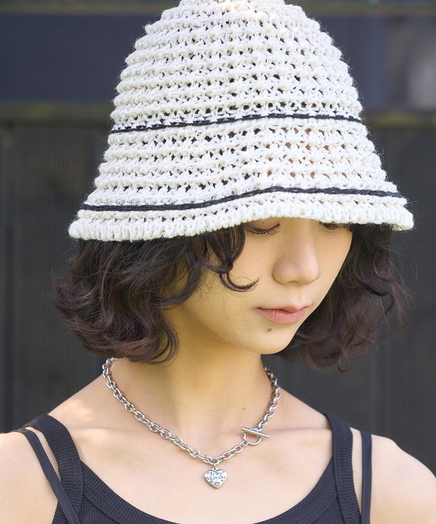 THE GREEN LAB Summer Crochet Knit Bucket Hat [Ivory]