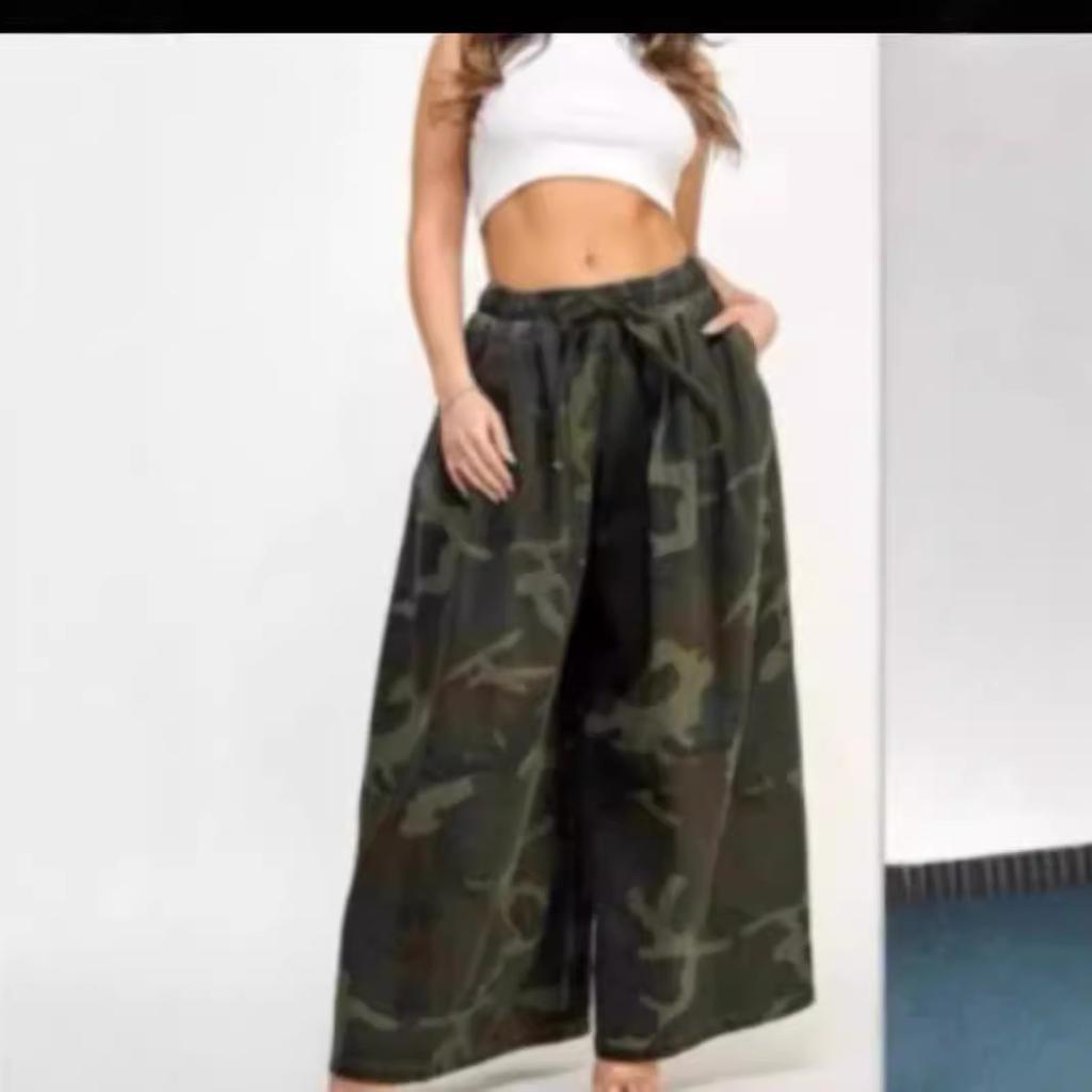 Herbst- und Winter Damen Casual Mode Camouflage Weitbeinige Hosen