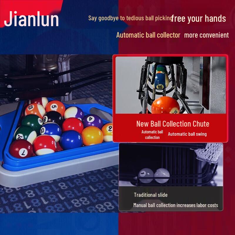 JEEANLEAN Standard Chinese 8-Ball 9-Ball Home Billiard Table