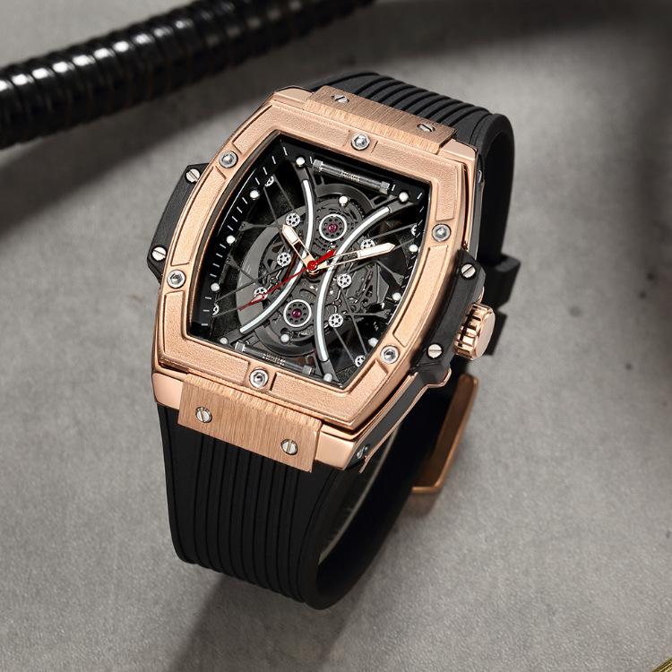 Men'S Watch Luminous Silicone Watch Quartz Watch 334