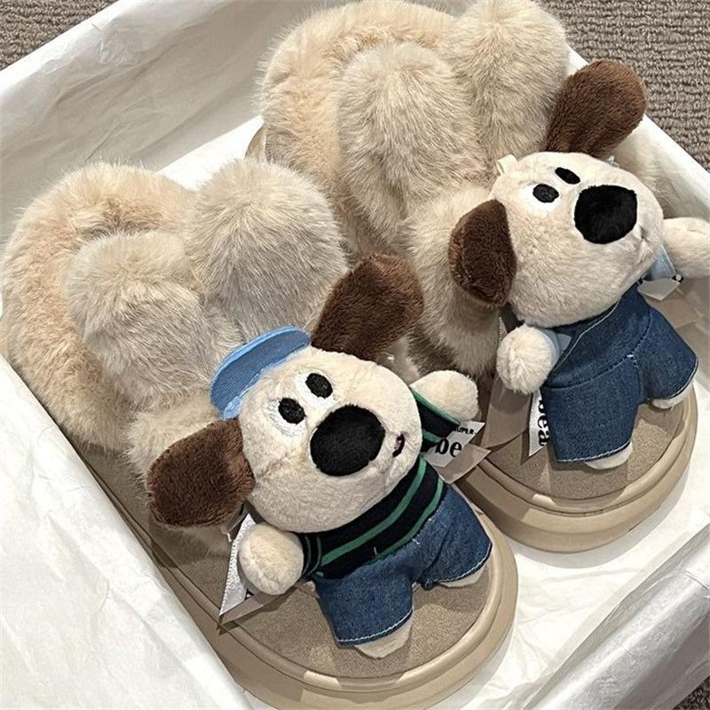 New Fashion Cartoon Women's Slippers Big Size 41 Warm Plush Winter Slippers Women Comfort Soft Indoor Slippers Pantuflas Mujer