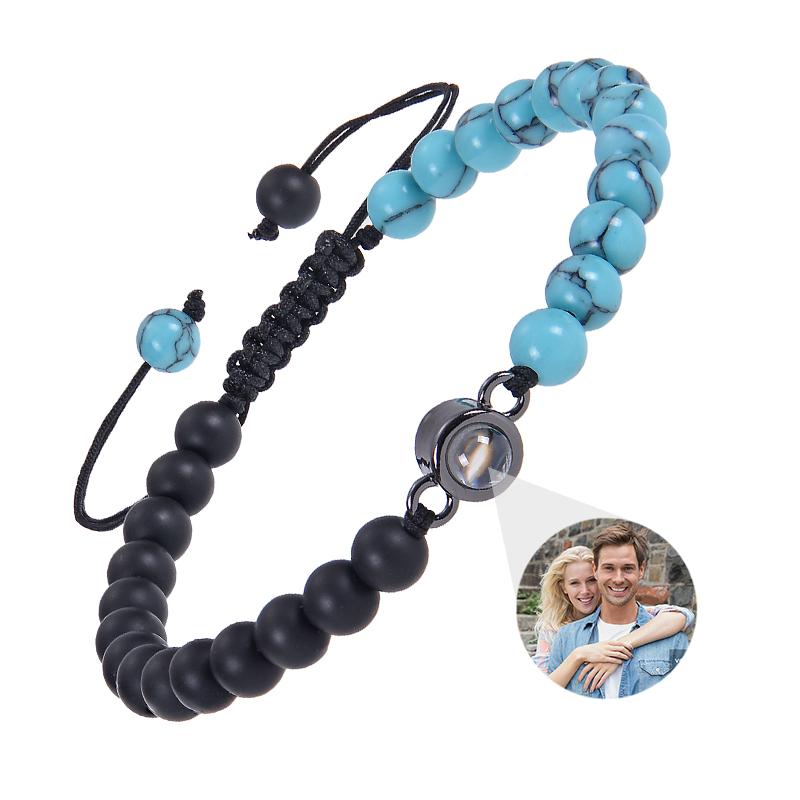 

Браслет з проекцією фото з натурального каменю Браслети Персоналізований браслет з проекцією фото Пам ять для пари Подарунок Template C&Stainless Steel