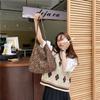 Large Capacity Leopard Print Handbag Printed Canvas Shoulder Bag Simple Canvas Crossbody Bag  Class