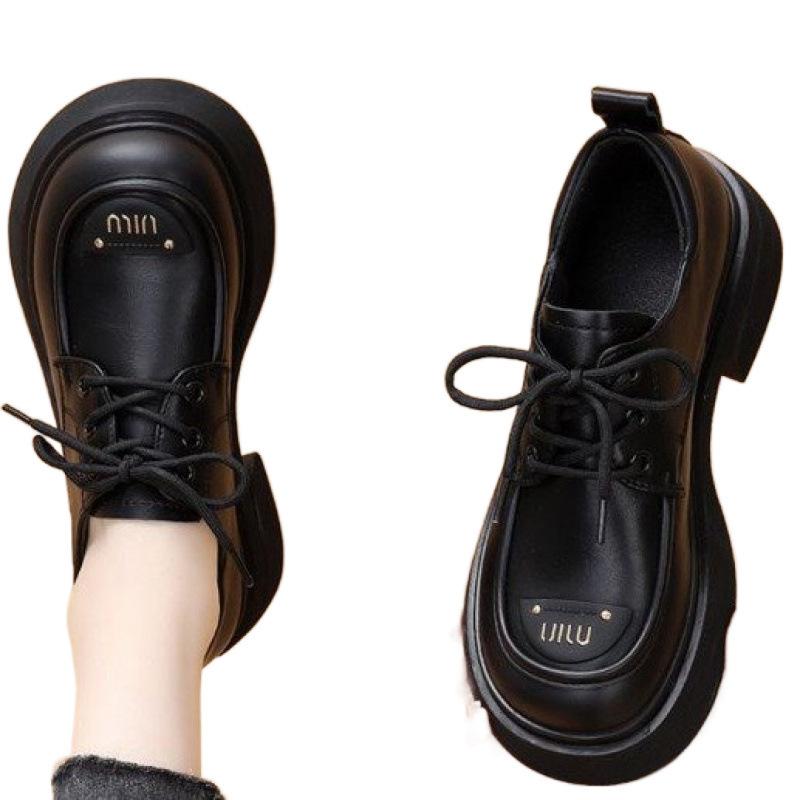 New spring and autumn with skirts, soft-sided shoes, soft-soled single shoes, heightened thick-soled small leather shoes