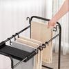 Iron Mobile Pants Hanger Cart, No-Bolt Assembly Wardrobe Hanger, Rolling Clothes Organizer for Pants & Clothing Storage