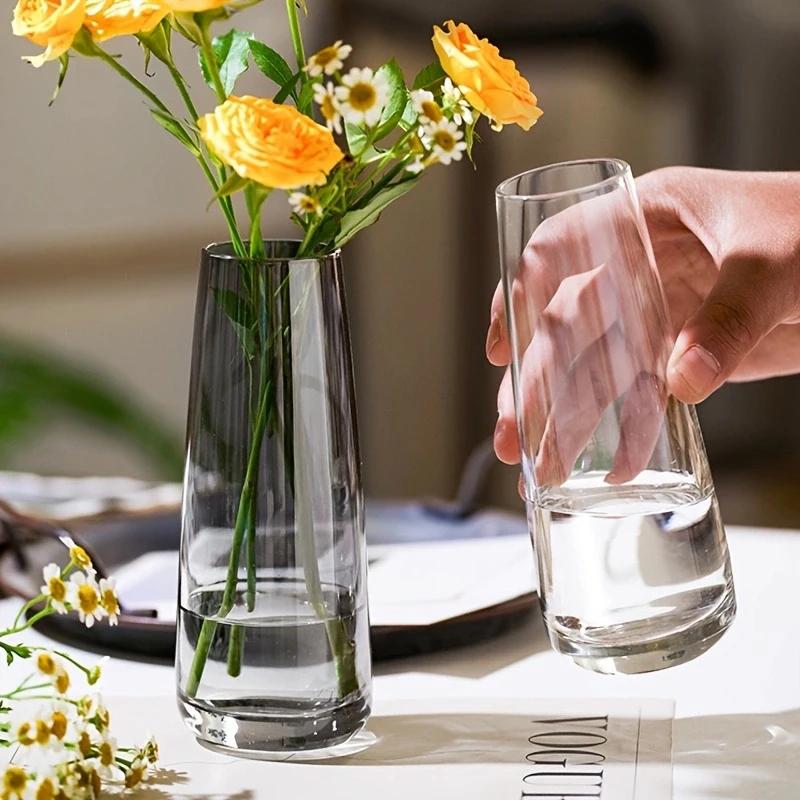 1 Simple Solid Color Glass Vase, Spring and Summer Home Decoration, St. Patrick's Day Easter Decoration