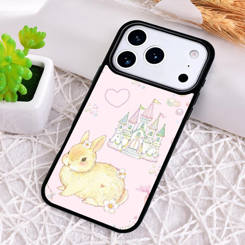 Cute Bunny Rabbit Phone Case for iPhone 17 Air 16 15 11 12 14 13 Pro Max Shockproof Cover